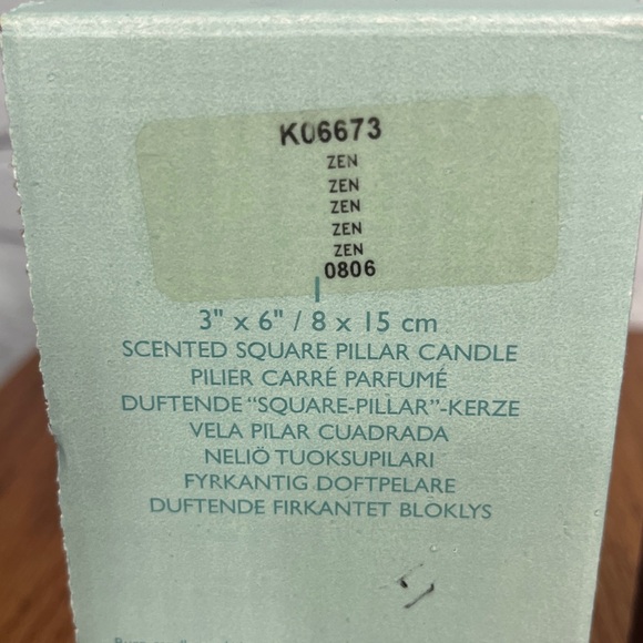 PARTYLITE ZEN 3” X 6" SQUARE PILLAR CANDLE K06673 EXOTIC PURPLE RETIRED RARE - Picture 4 of 4
